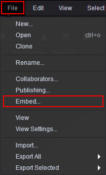 Second Method of Access to Embed Settings