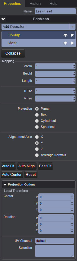 UV Map Properties