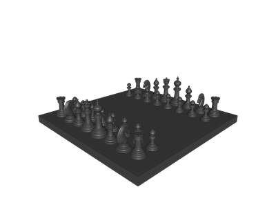 3d Model Of A Chess Board On A Black Background, 3d Render Chess