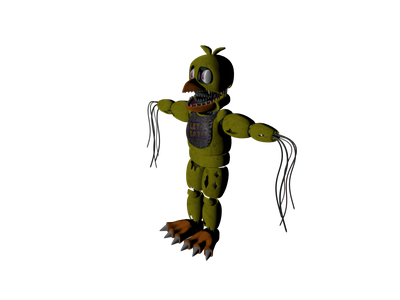 Download Modelwithered Chica - Fnaf 2 Withered Chica Jumpscare PNG