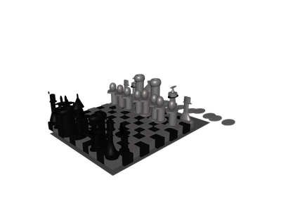 Chess 3D free Chess piece, Gentleman International Chess, 3D
