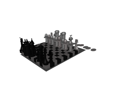 Chess Game Pieces - Full Pack - Jogo de Xadrez 3D Model Collection